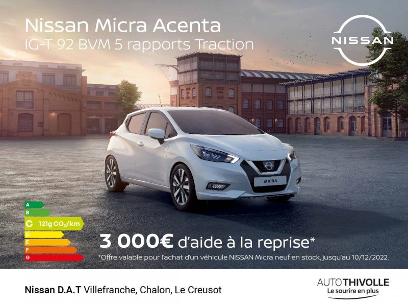 3 000 euros d'aide à la reprise - Nissan Micra Acenta
