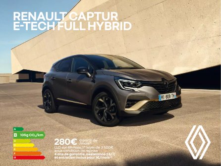 Renault Captur E-Tech full hybrid à partir de 280€/mois