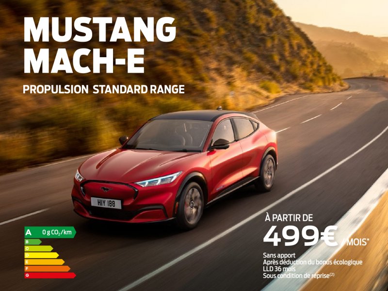 Mustang Mach-E Propulsion Standard Range à partir de 499€/mois