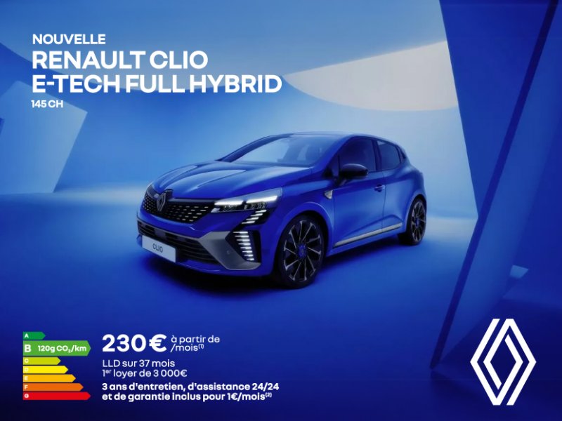 Renault Clio E-Tech full hybrid à partir de 230€/mois
