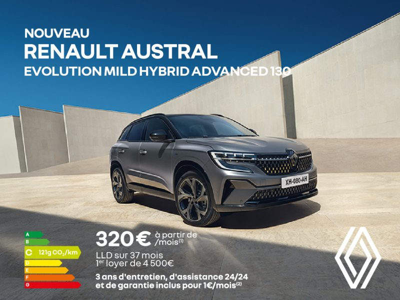 Renault Austral E-Tech full hybrid à partir de 320€/mois