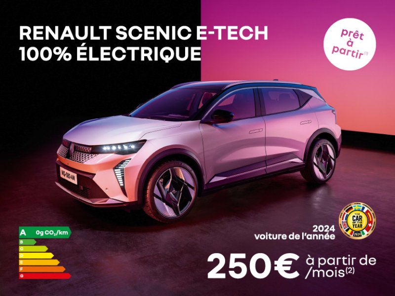 Renault Scenic E-Tech 100% électrique à partir de 250€/mois