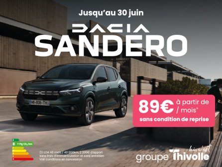 Dacia Sandero à partir de 89€/mois