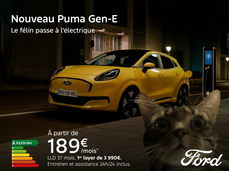 Nouveau Ford Puma Gen-E à partir de 189€/mois