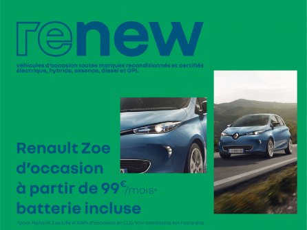 Renault ZOE d'occasion à partir de 99€/mois